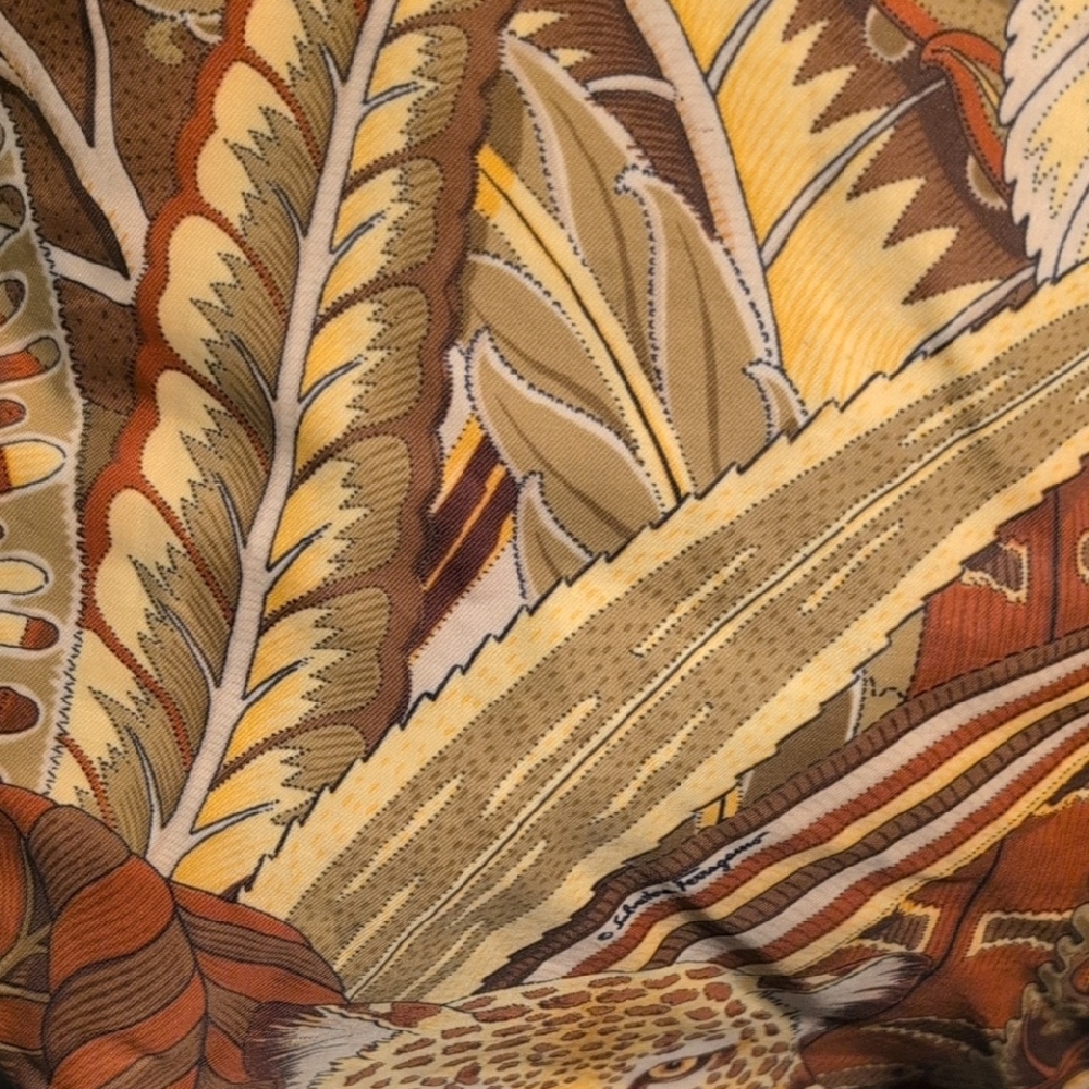 Salvatore Ferragamo Multicolor Tote Bag Animal Vintage Large Clean Italy Purse - Picture 3 of 15